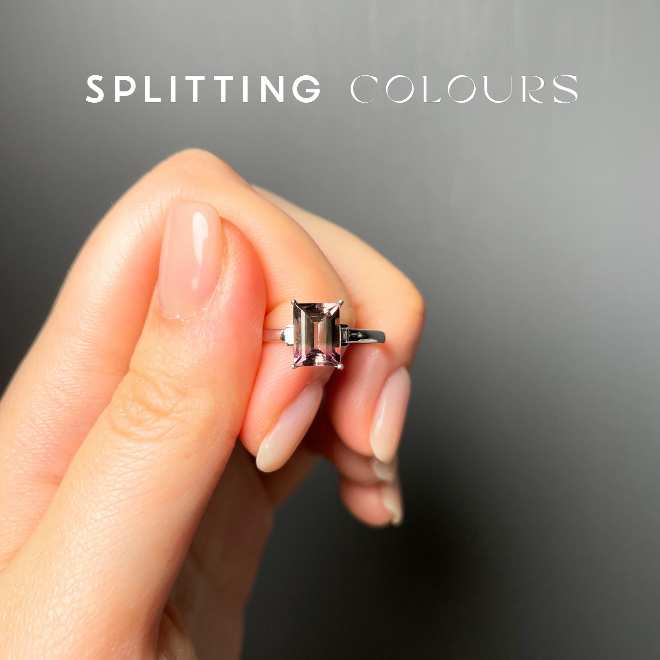 The Fusion Ring - 1.78ct Shadow Grey & Dusty Pink Tourmaline