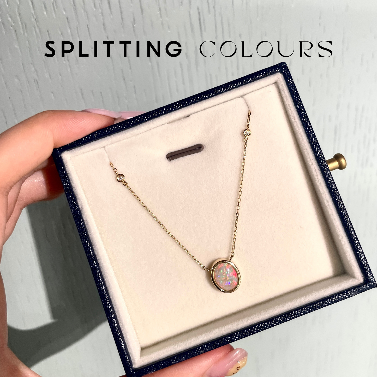 Beyond Tourmalines - 1.80ct Australian White Opal Necklace with Diamonds