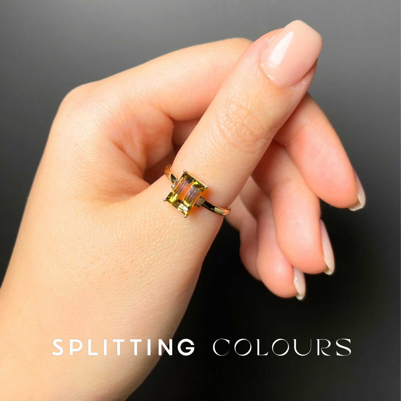 The Fusion Ring - 1.87ct Watermelon Tourmaline with Diamonds