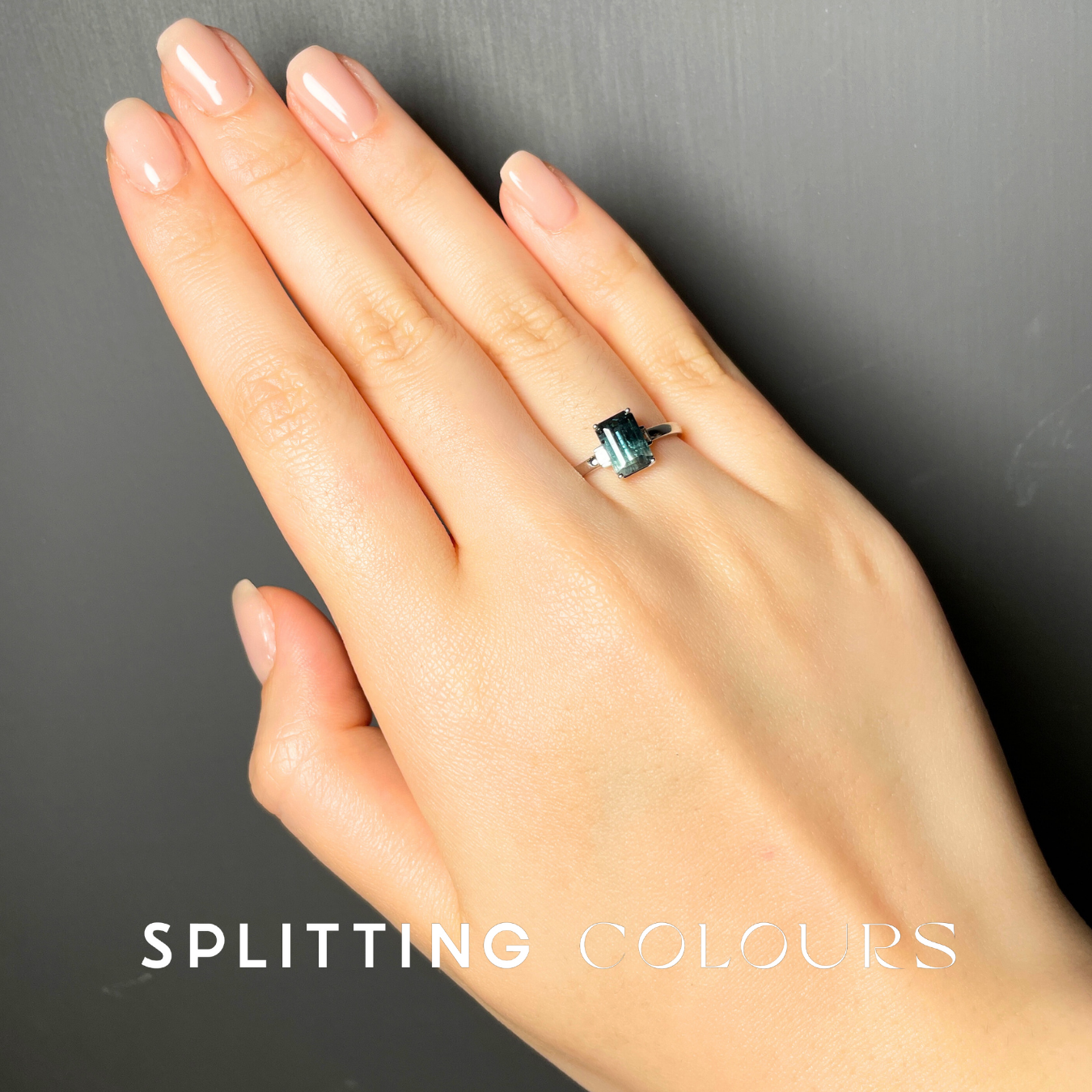 The Fusion Ring - 1.53ct Nile Blue Gradient Tourmaline with Diamonds
