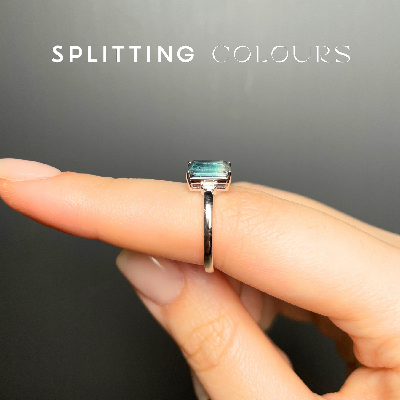 The Fusion Ring - 1.53ct Nile Blue Gradient Tourmaline with Diamonds