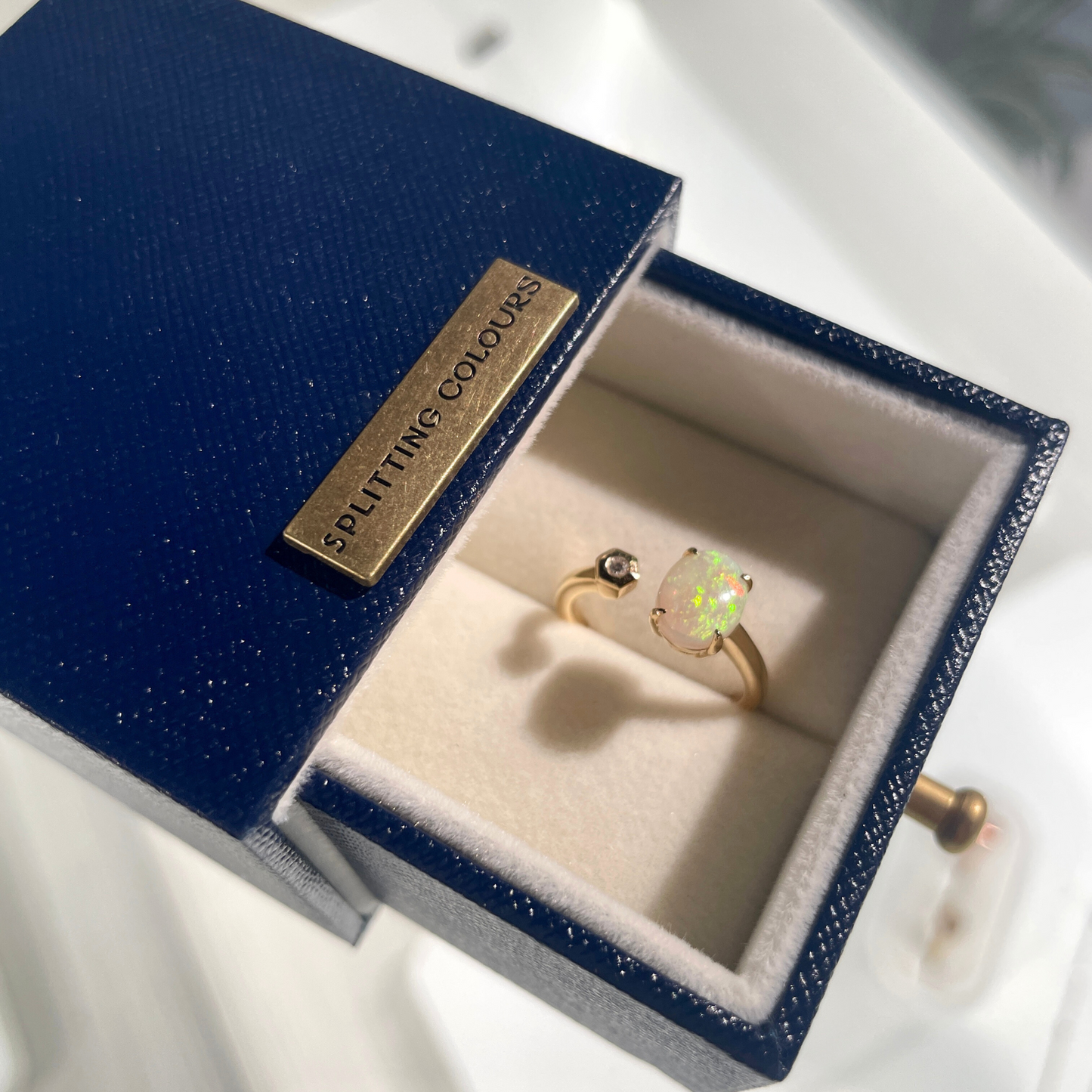 Beyond Tourmalines - 1.08ct Australian White Opal Ring