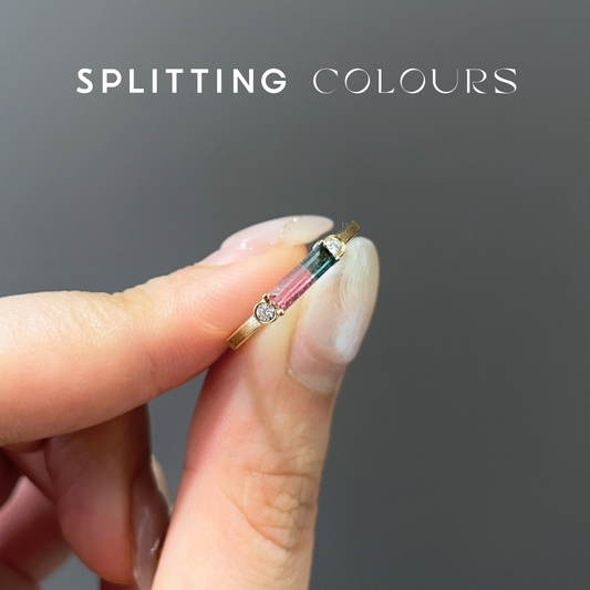 The Classic Ring - 0.23ct Watermelon Tourmaline With Diamonds
