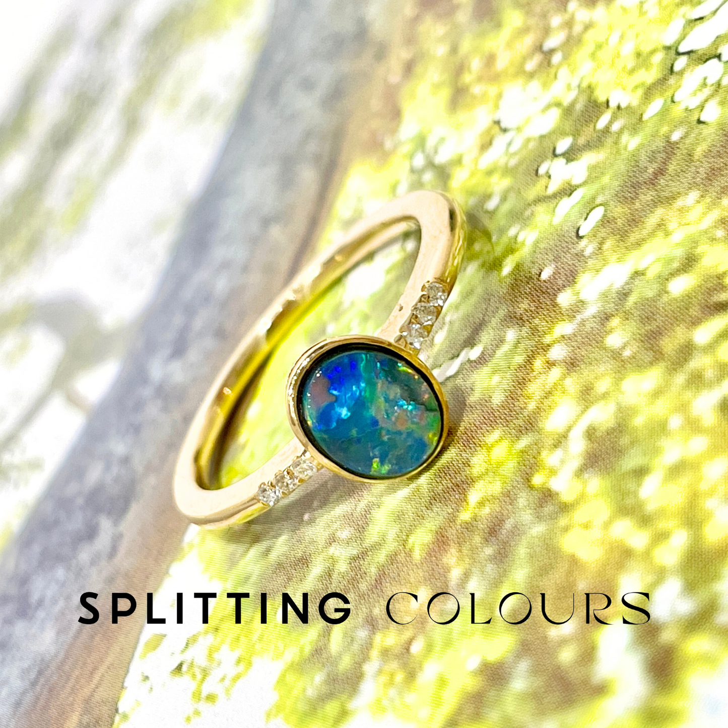 Beyond Tourmalines - 0.57ct Australian Black Opal Ring with Diamonds