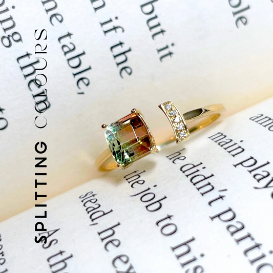 The Satellite Ring - 1.08ct Watermelon Tourmaline