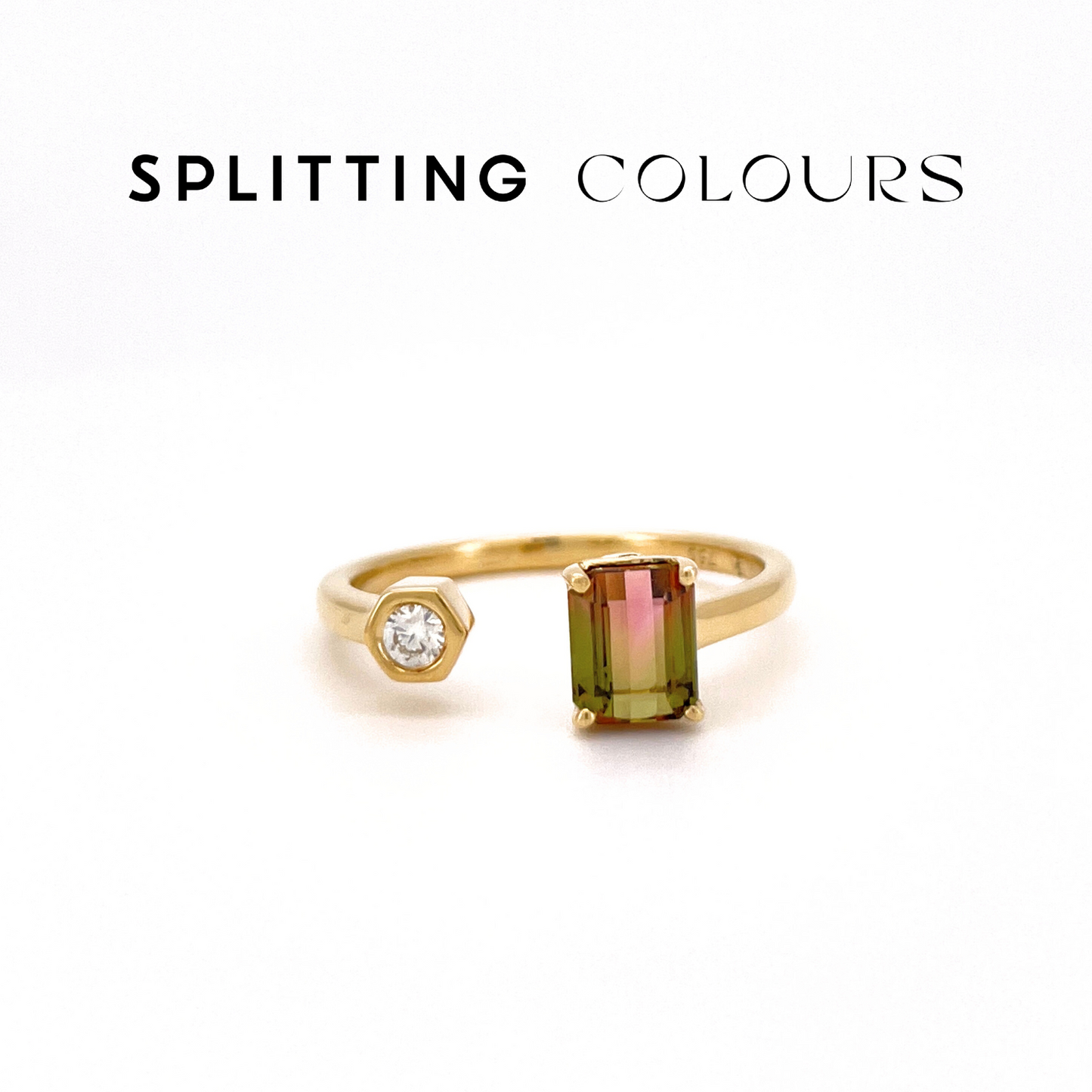 The Satellite Ring – 0.81ct Watermelon Tourmaline