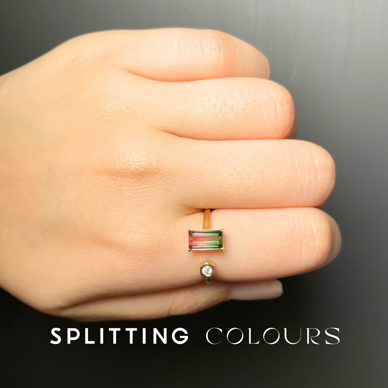 The Satellite Ring – 1.60ct Watermelon Tourmaline