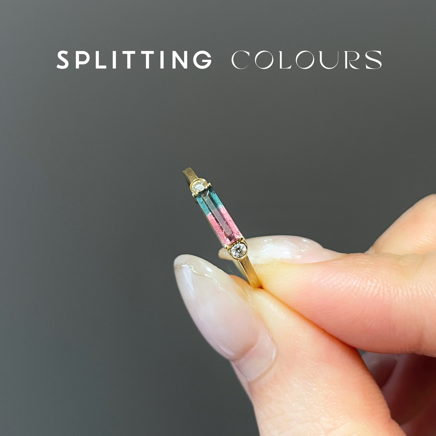 The Classic Ring - 0.23ct Watermelon Tourmaline With Diamonds