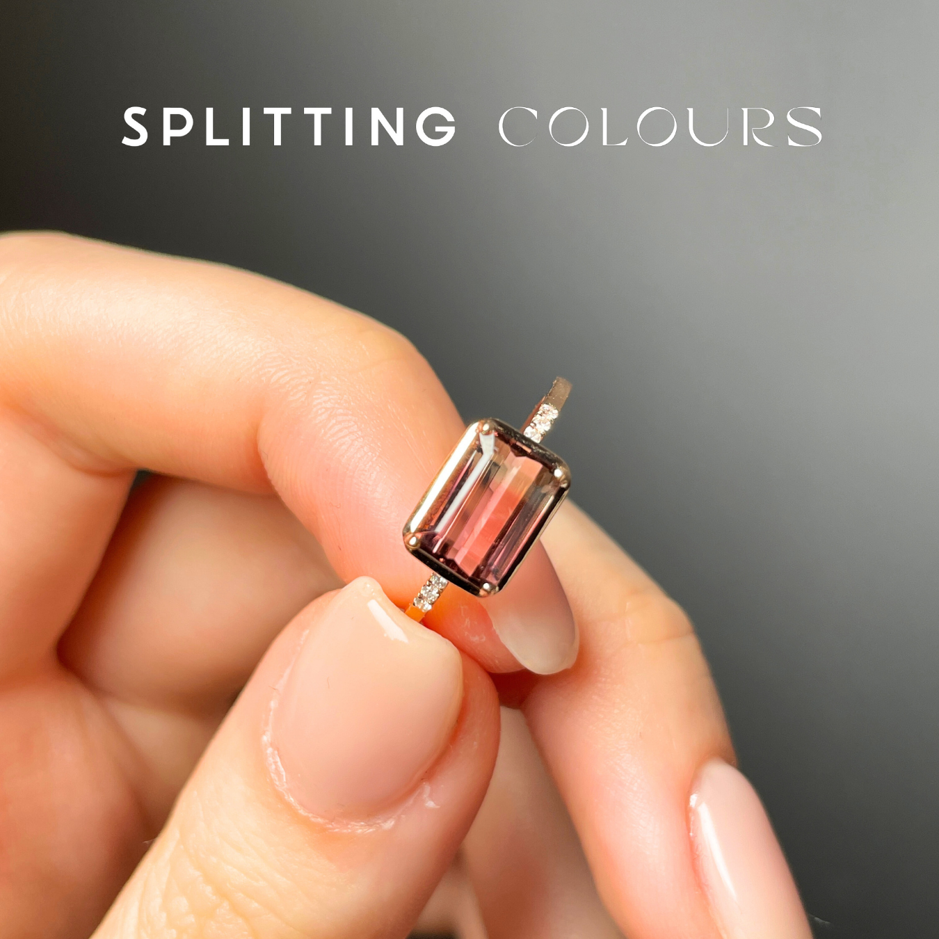 The Fusion Ring - 1.76ct Coral Pink Gradient Tourmaline