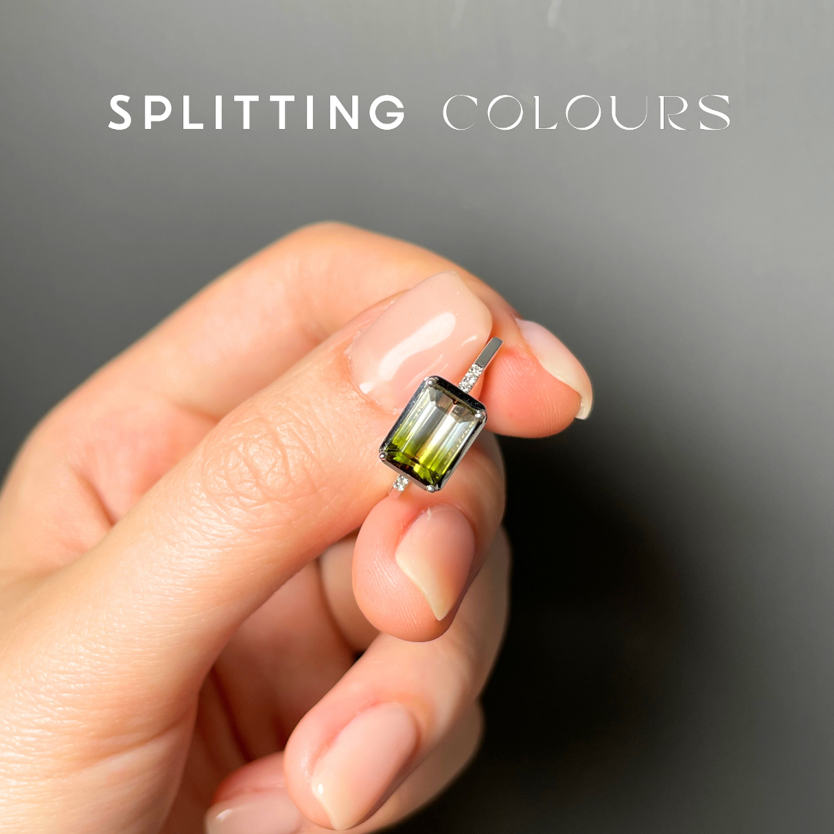 The Fusion Ring - 2.03ct Pistachio Green Gradient Tourmaline