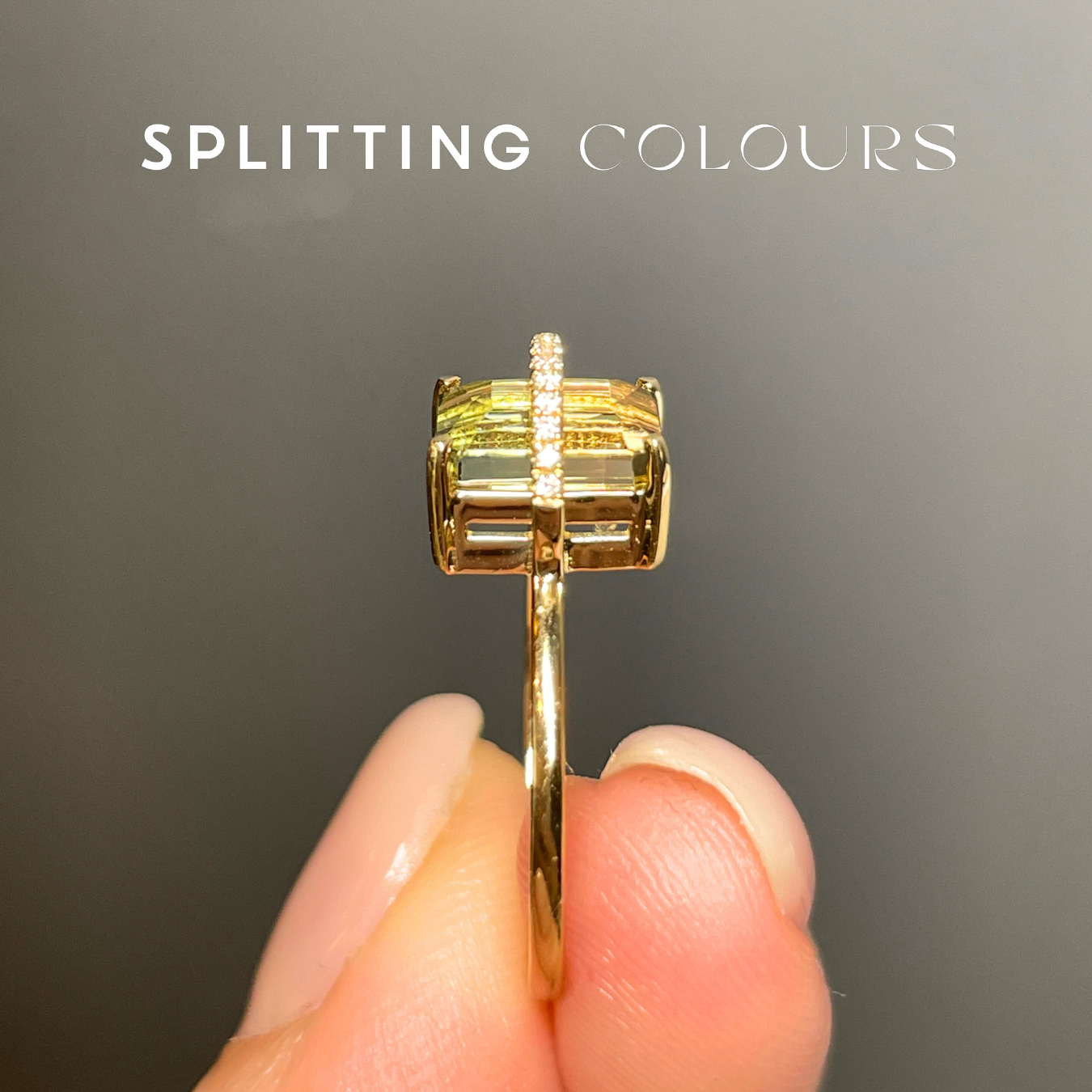 The Traverse Ring - 2.05ct Lemon & Lime Tourmaline with Diamonds