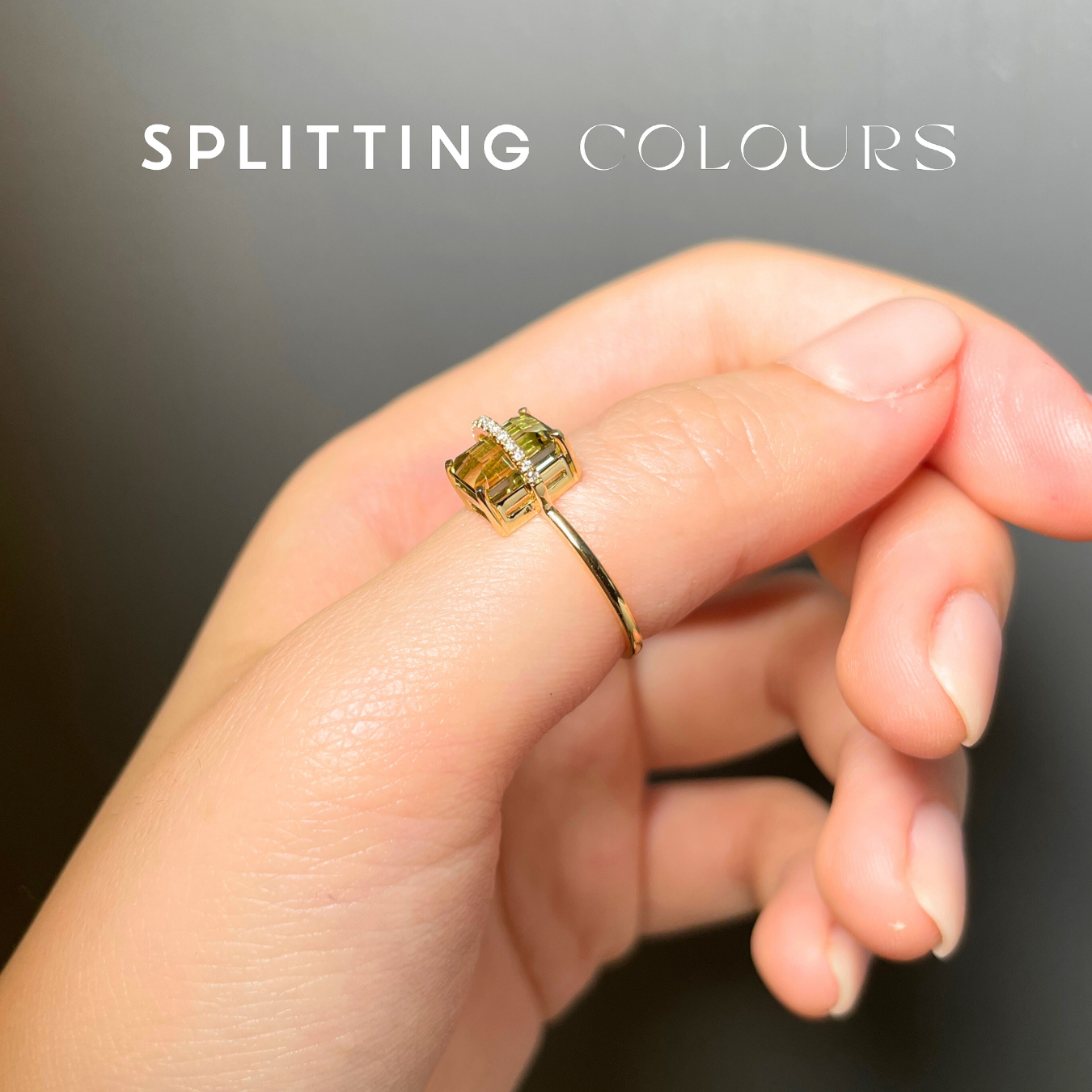 The Traverse Ring - 2.05ct Lemon & Lime Tourmaline with Diamonds