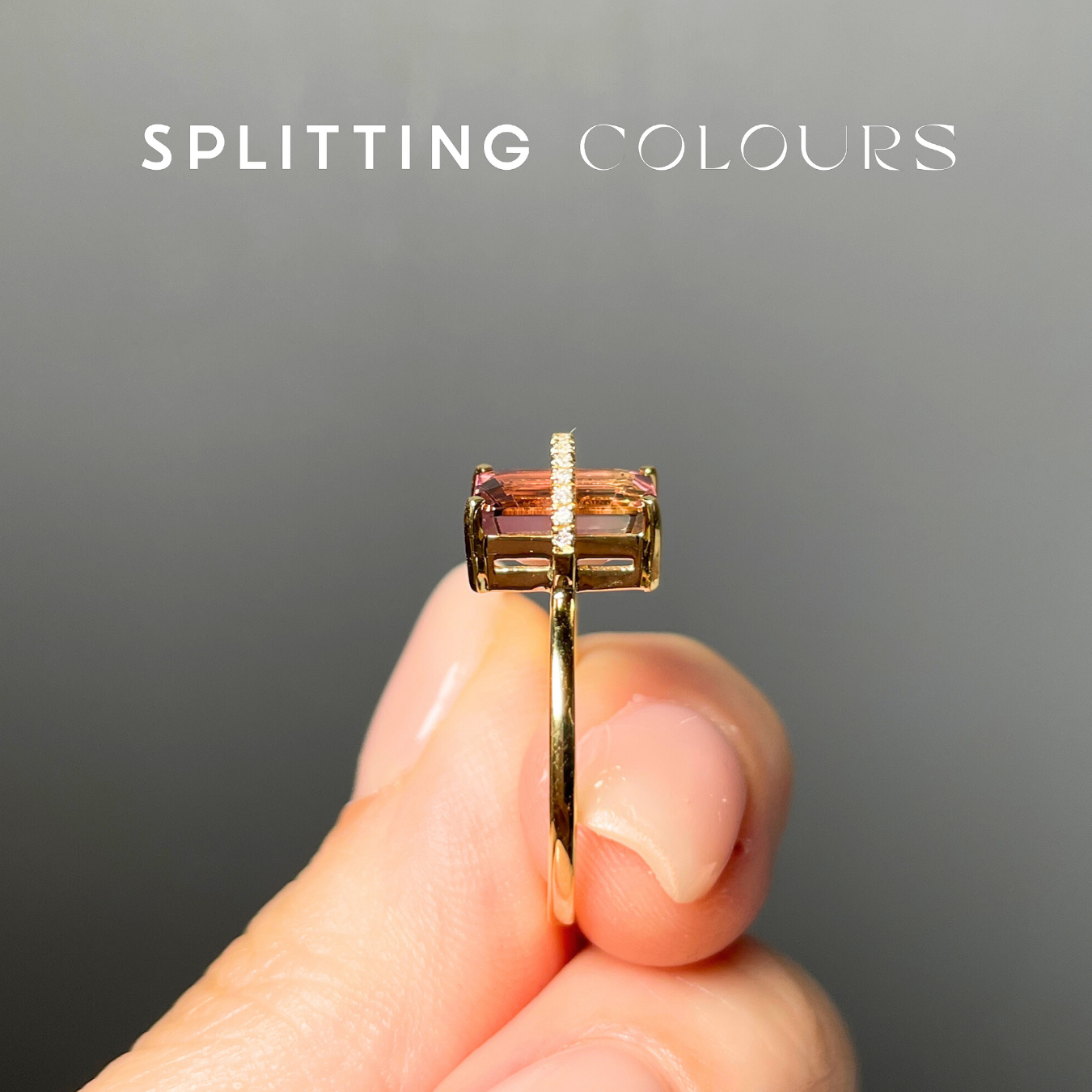 The Traverse Ring - 1.87ct Pink Sherbet Gradient Tourmaline with Diamonds
