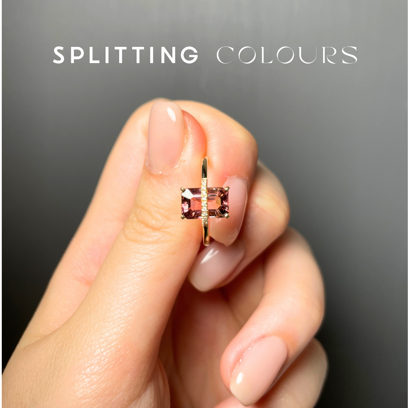 The Traverse Ring - 1.87ct Pink Sherbet Gradient Tourmaline with Diamonds