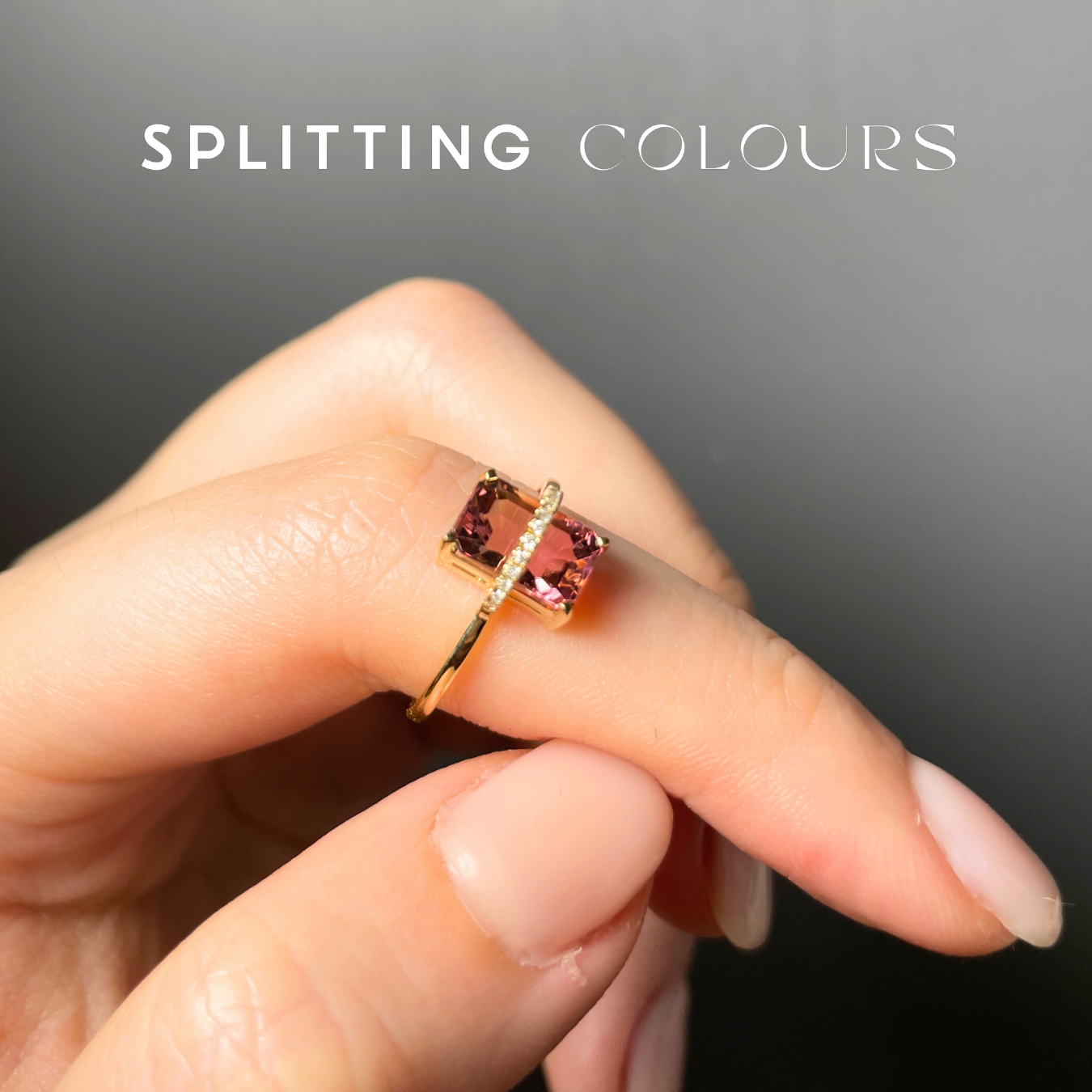 The Traverse Ring - 1.87ct Pink Sherbet Gradient Tourmaline with Diamonds