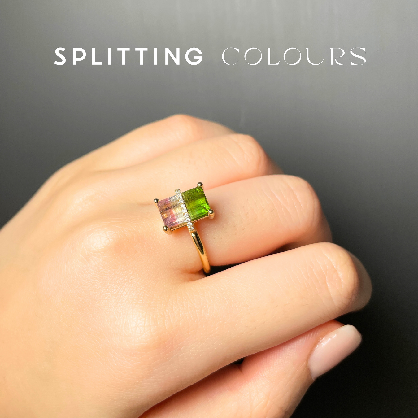 The Traverse Ring - 3.46ct Watermelon Tourmaline with Diamonds