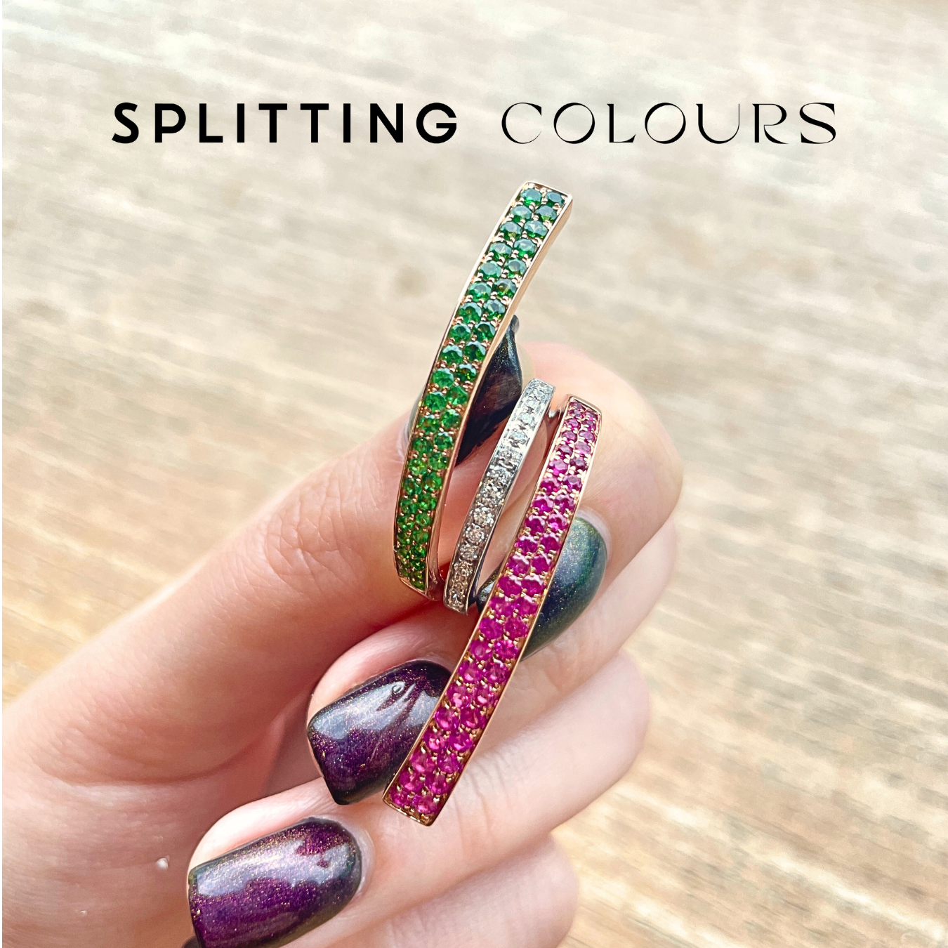 Beyond Tourmalines - Tsavorite & Ruby Ribbon Ring