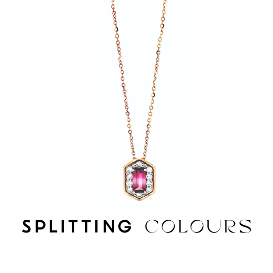 The Fusion Orbit Pendant - 0.37ct Pink Gradient Tourmaline with Diamonds