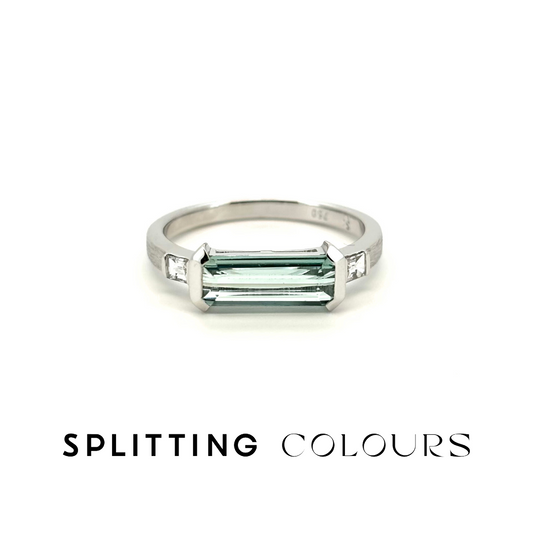 The Classic Ring - 1.07ct Light Mint Green Tourmaline with Diamonds