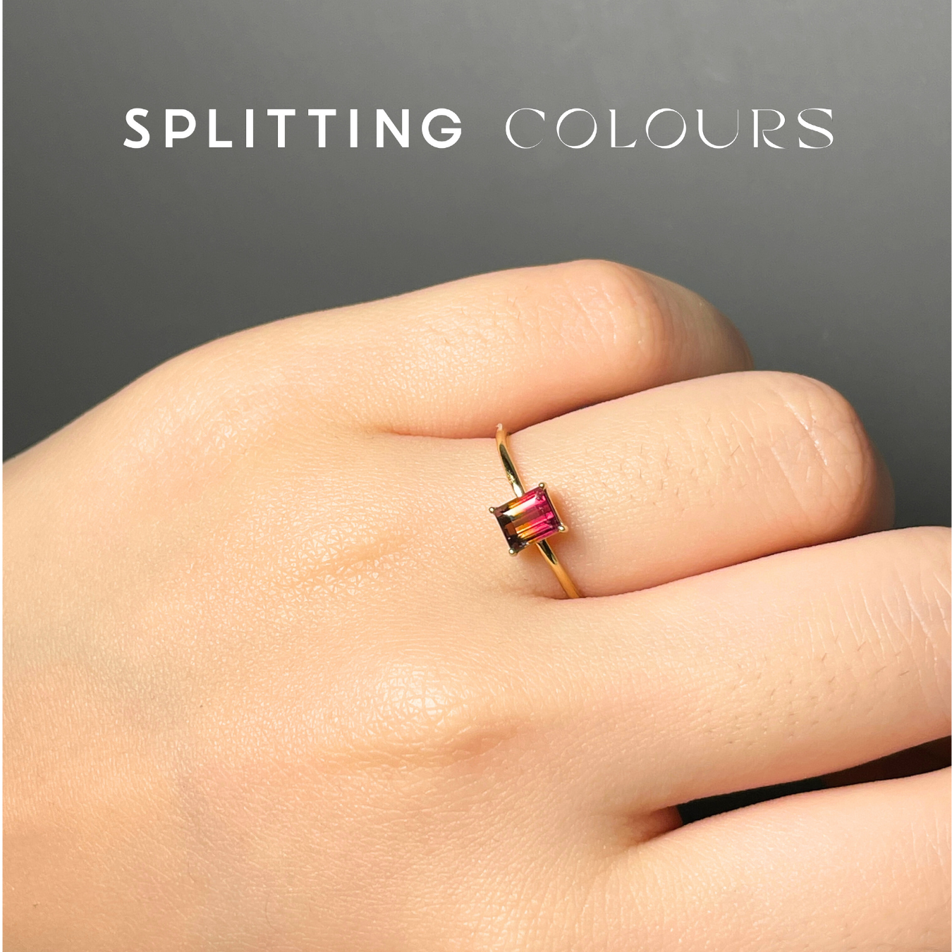 The Petite Ring - 0.60ct Strawberry Pink and Dark Orange Tourmaline