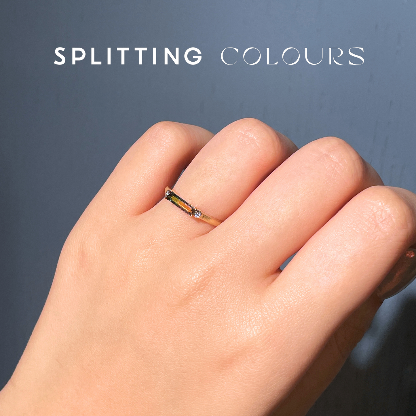The Classic Ring - 0.57ct Watermelon Tourmaline With Diamonds