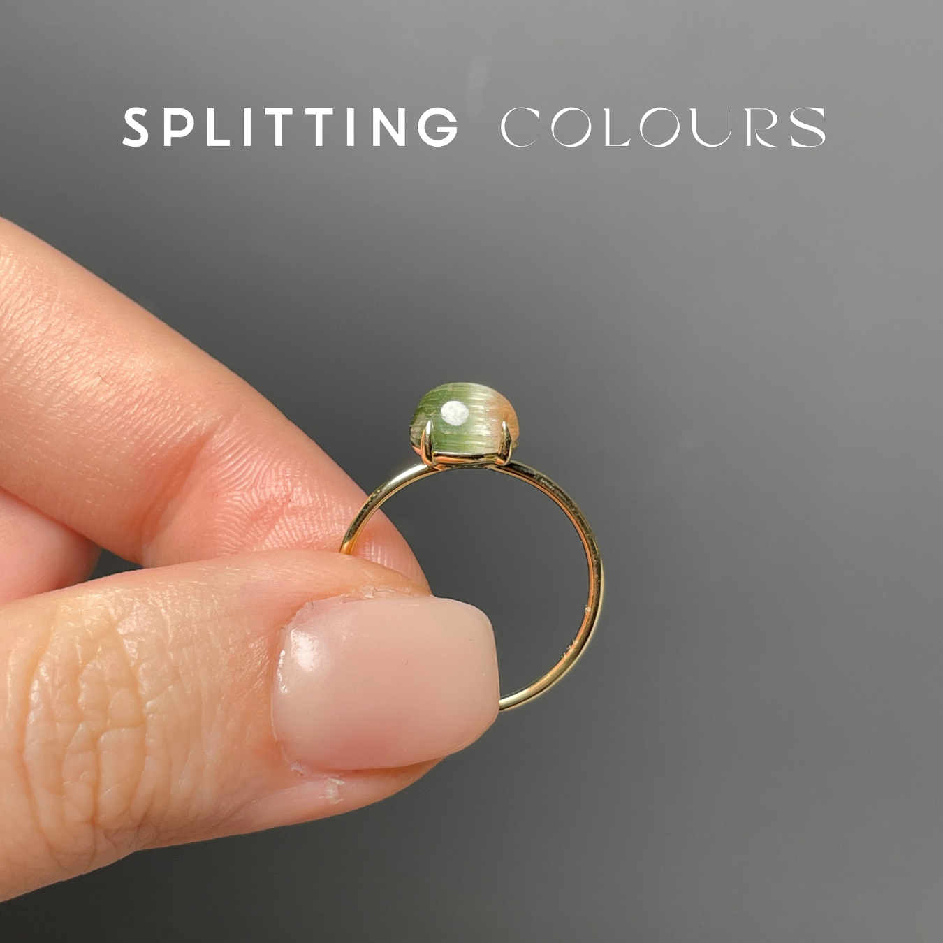 The Petite Ring - 1.61ct Watermelon Cat's Eye Tourmaline