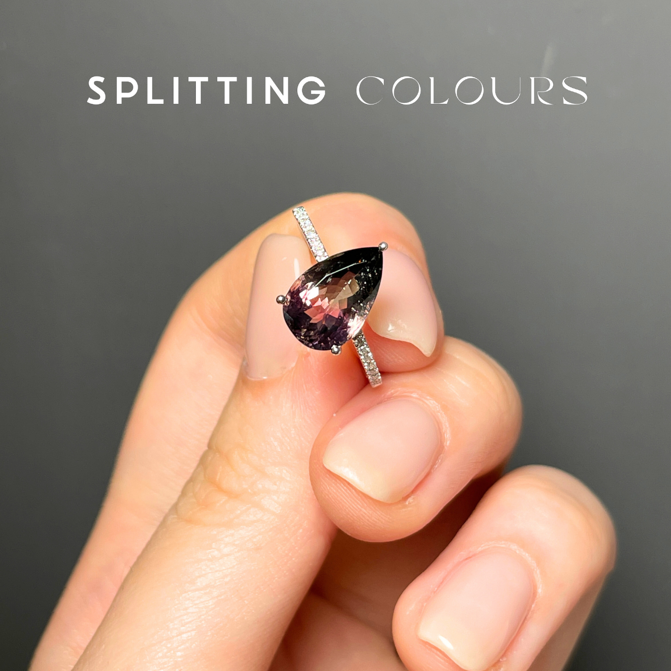 The Fusion Ring - 2.82ct Pink & Grey Tourmaline with Diamonds