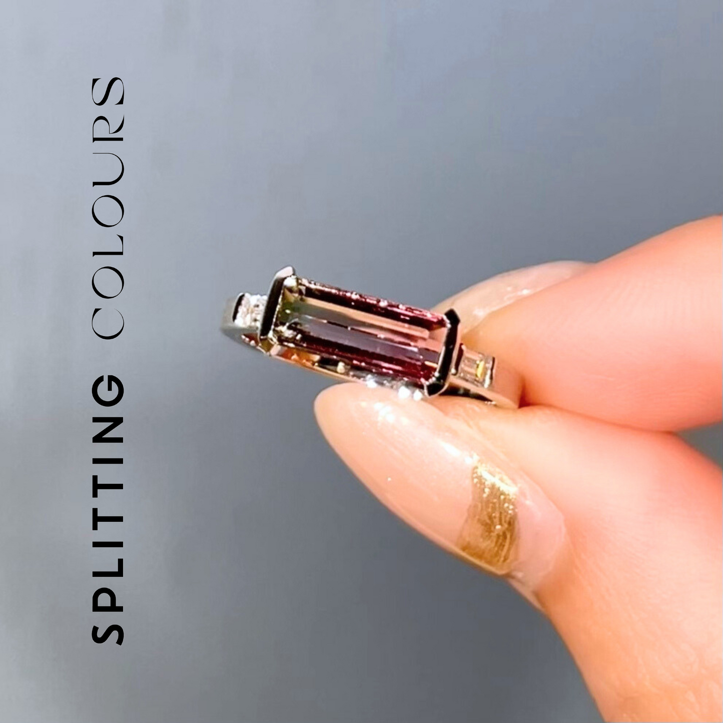 The Classic Ring - 1.09ct Watermelon Tourmaline With Diamonds