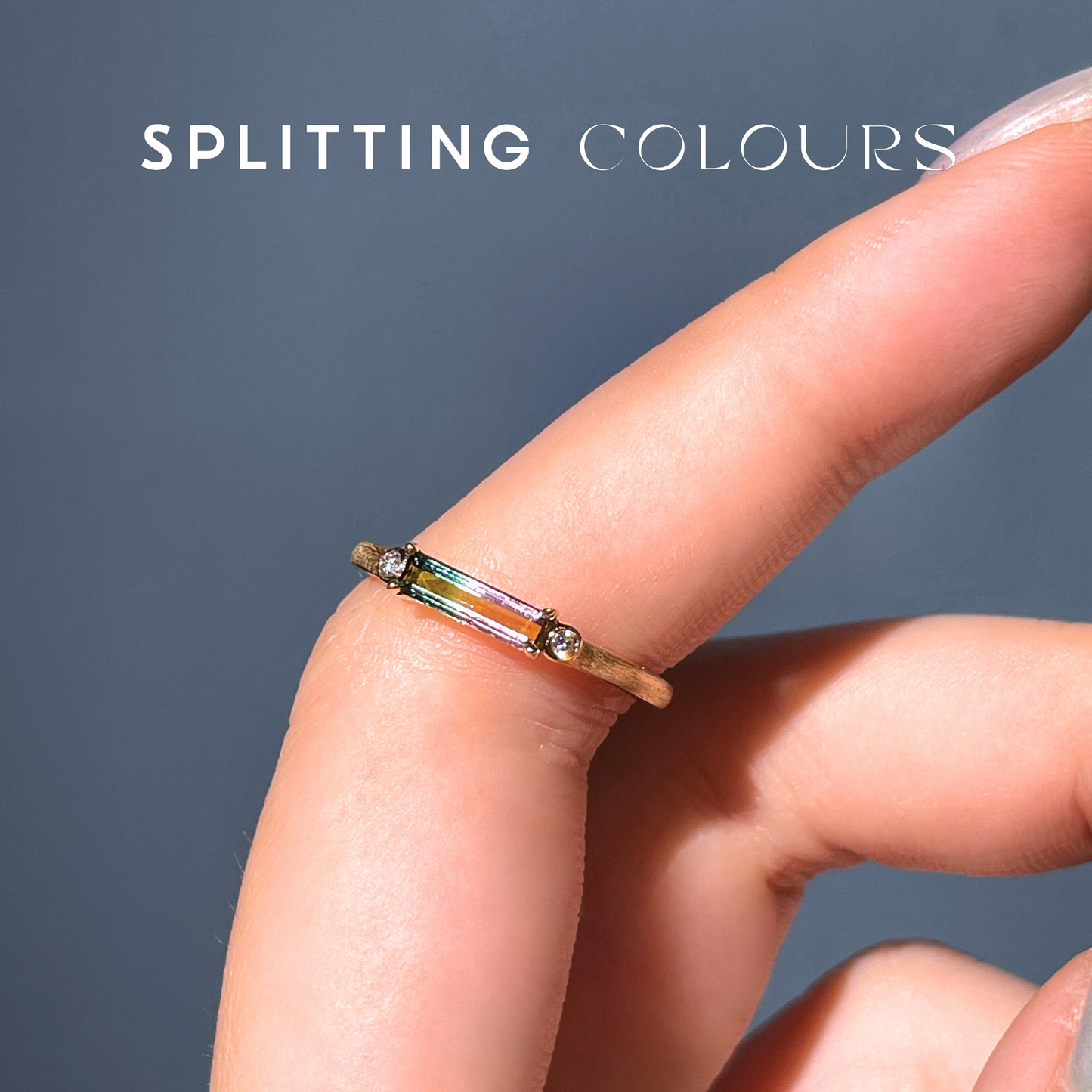 The Classic Ring - 0.57ct Watermelon Tourmaline With Diamonds