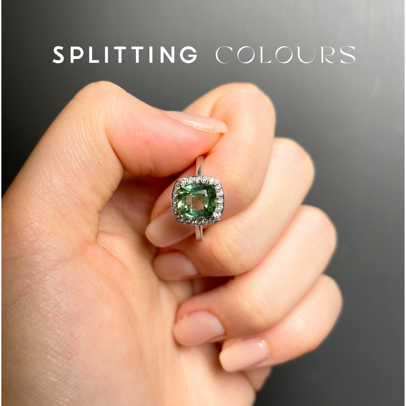 The Mono Halo Ring - 2.05ct Mint Green Tourmaline