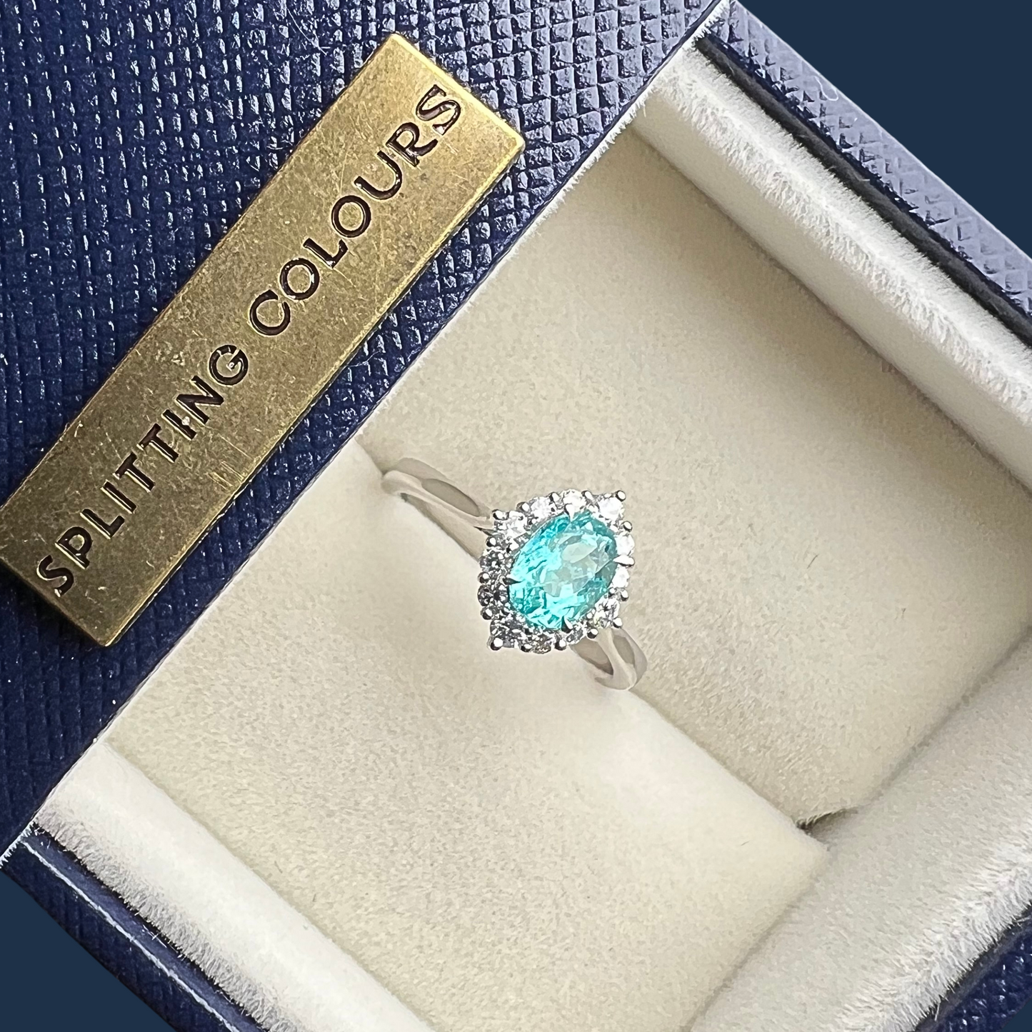 The Mono Ring - 0.86ct Mozambique Paraiba with Diamonds