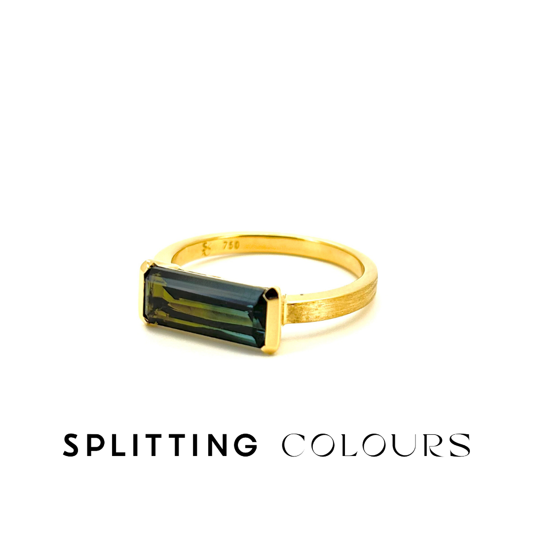 The Classic Ring - 1.82ct Dark Green & Blue Tourmaline