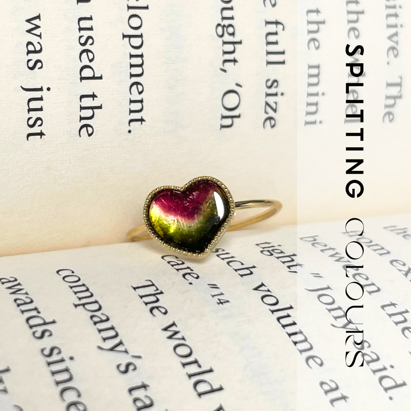 The Slice Ring - 1.65ct Watermelon Heart-Shape Slice Tourmaline