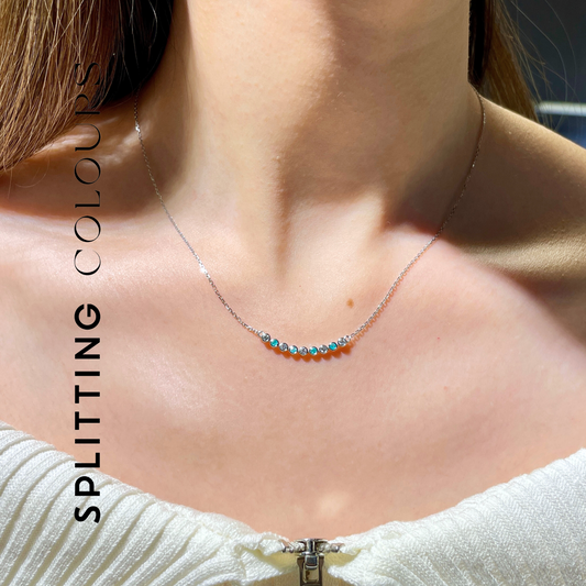 The Mono Necklace - Brazilian Paraiba 'Sea Sparkles' with Diamonds