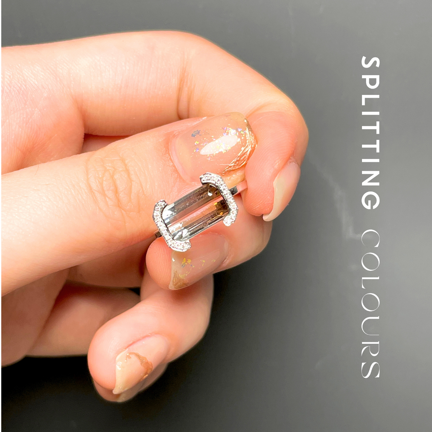 The Bracket Ring - 2.97ct Gradient Misty Rose Tourmaline