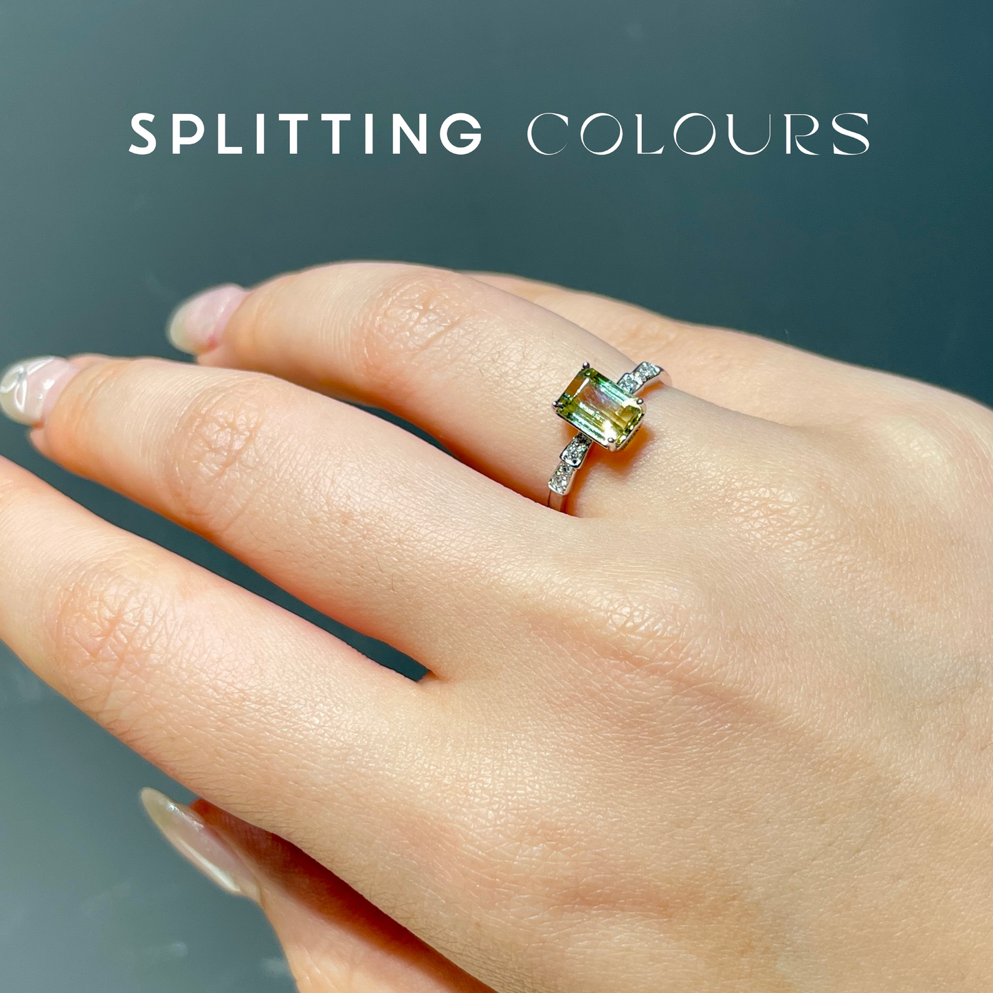 The Fusion Ring - 1.65ct Lemon & Lime Tourmaline With Diamonds