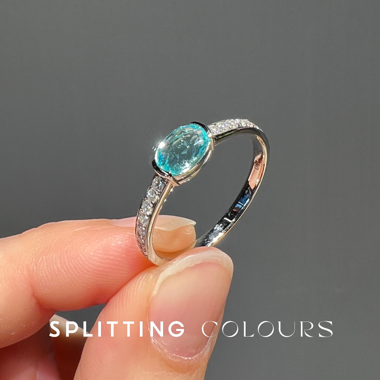The Mono Ring - 0.74ct Mozambique Paraiba with Diamonds