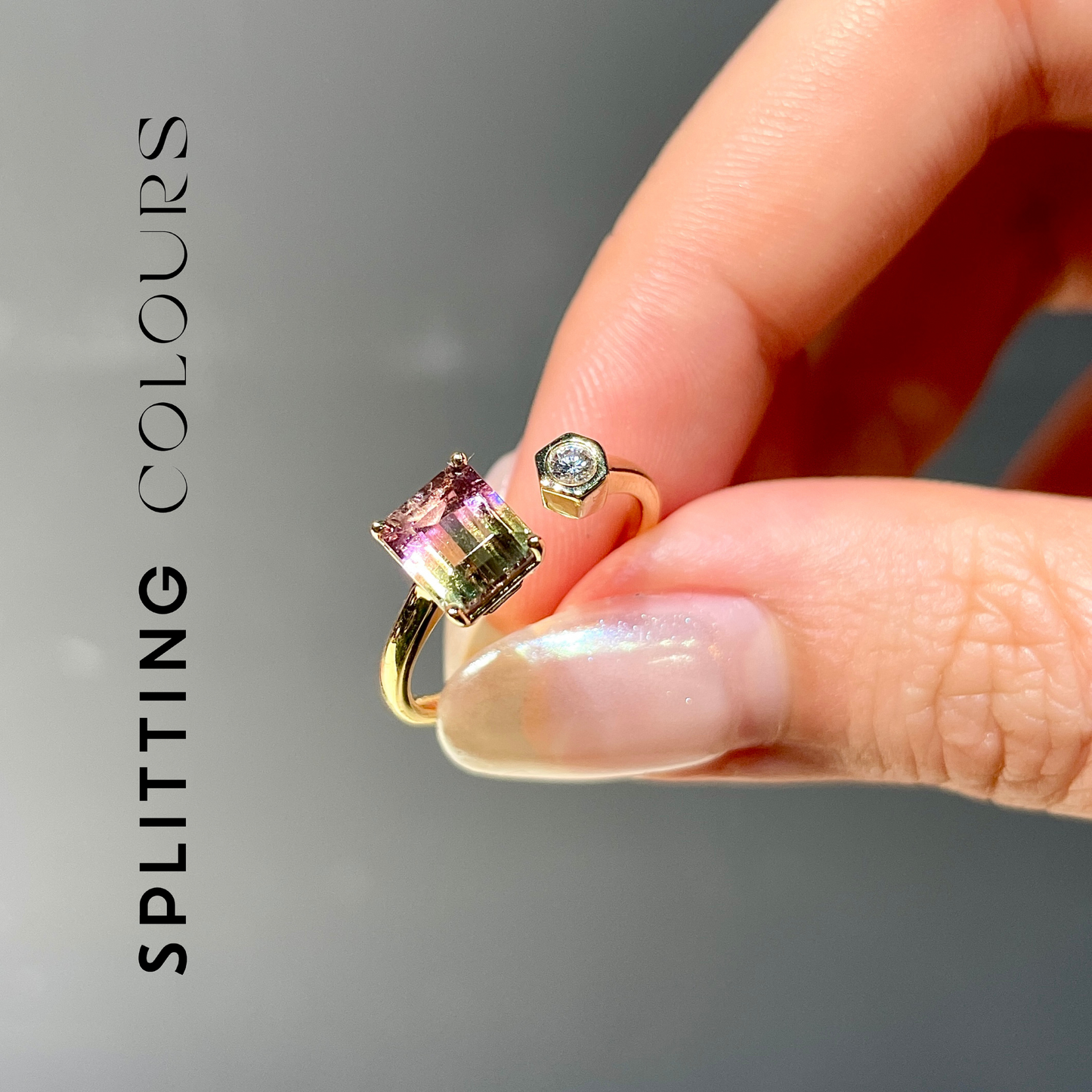 The Satellite Ring – 1.21ct Watermelon Tourmaline