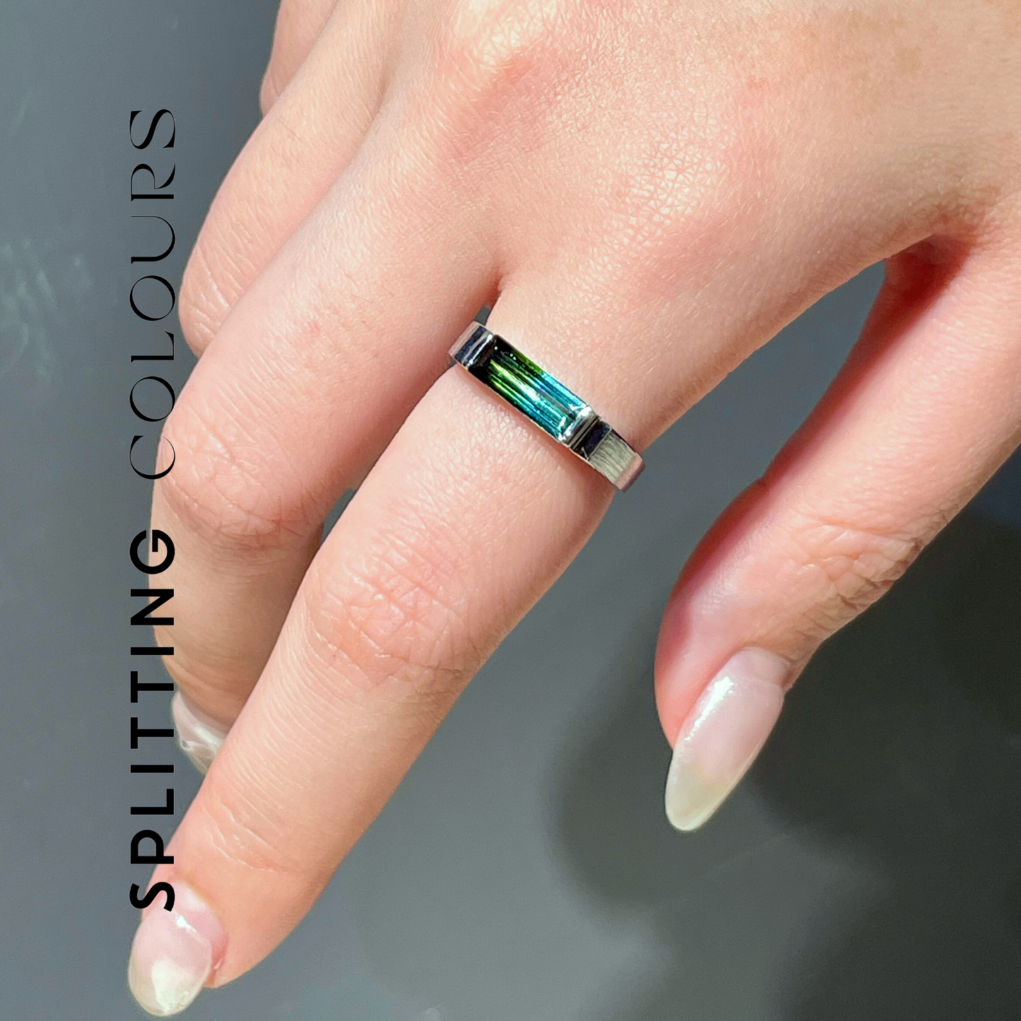 The Classic Unisex Ring - 1.52ct Blue & Dark Green Tourmaline