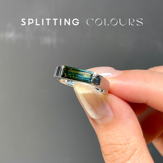 The Classic Unisex Ring - 1.52ct Blue & Dark Green Tourmaline