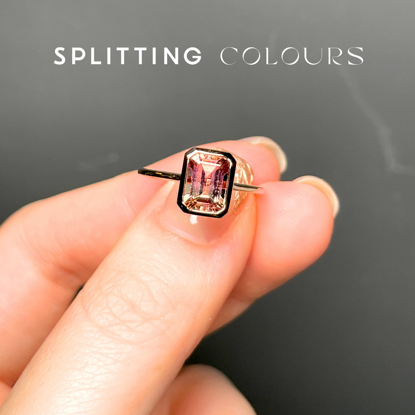 The Fusion Ring - 1.84ct Gradient Light Reddish Pink Tourmaline