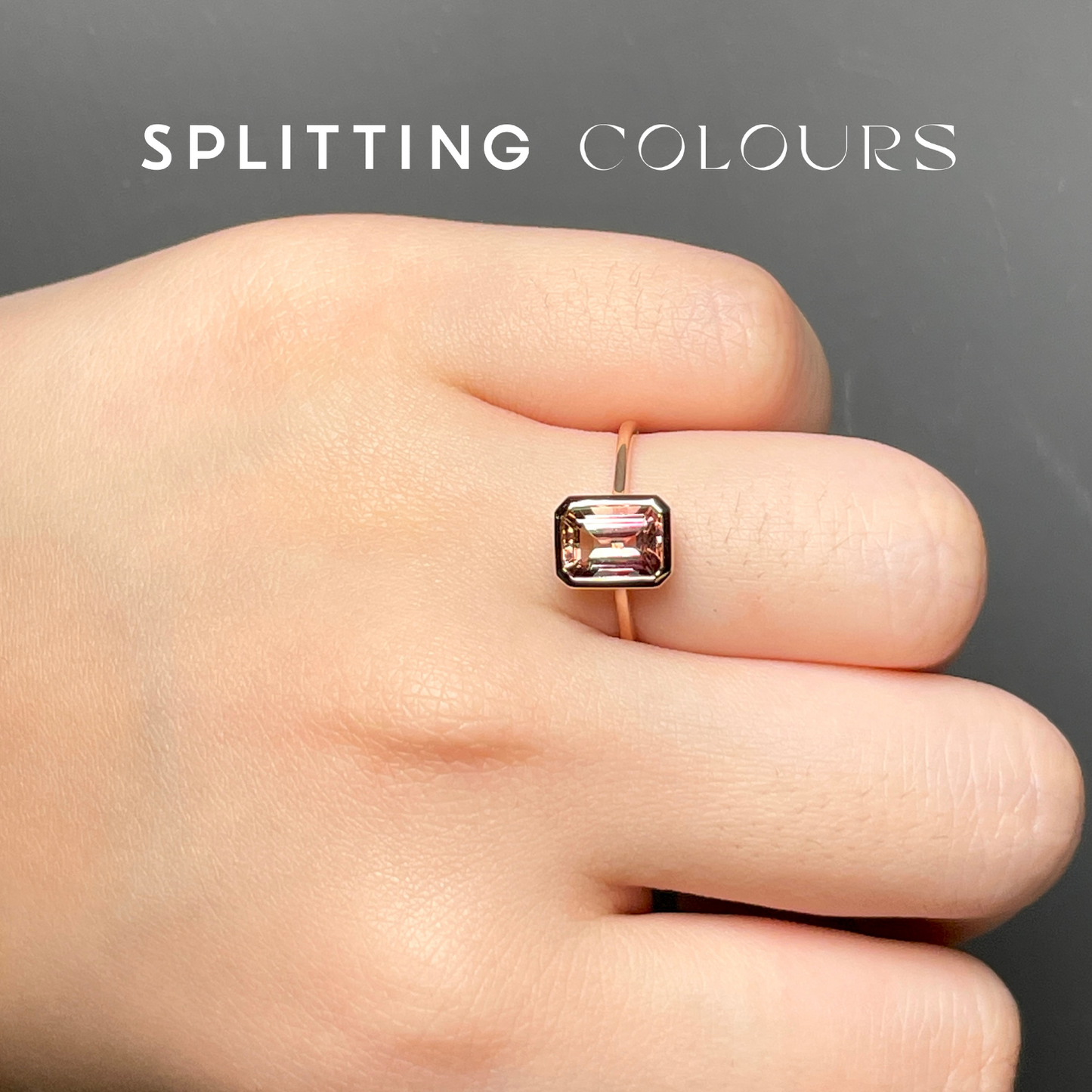 The Fusion Ring - 1.84ct Gradient Light Reddish Pink Tourmaline