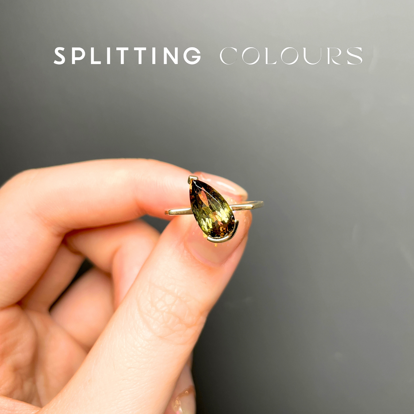 The Flat Corner Ring - 2.67ct Moss Green And Bronze Tourmaline