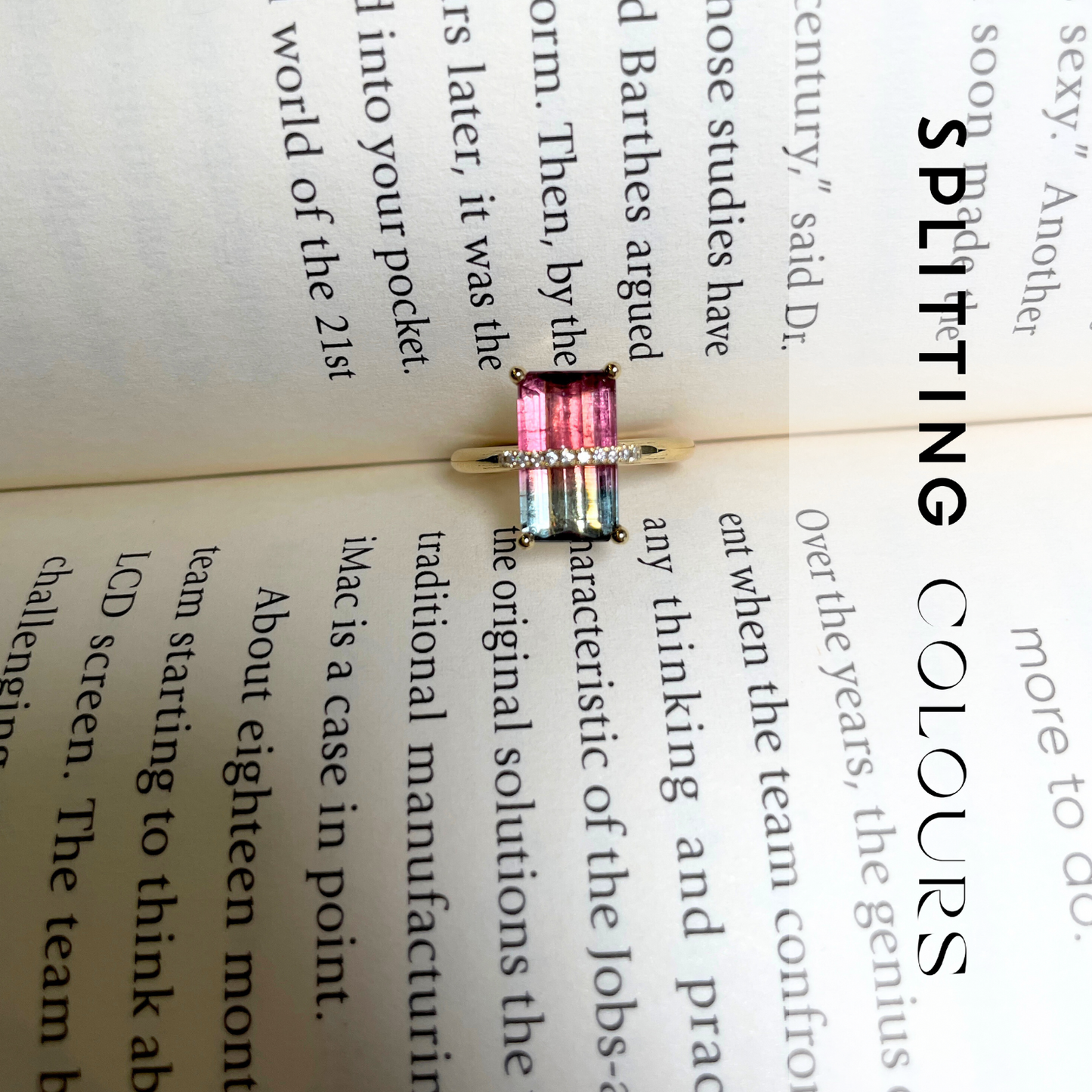 The Traverse Ring - 3.60ct Watermelon Tourmaline with Diamonds