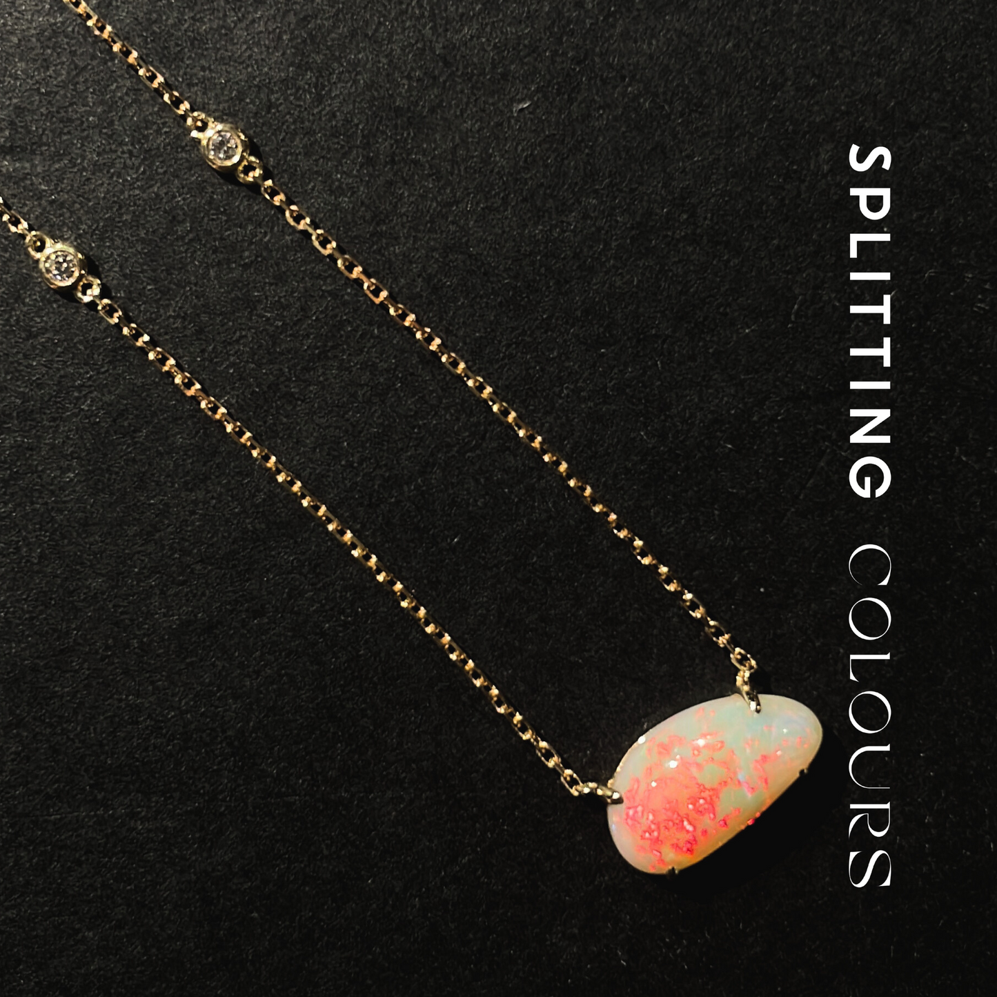 Beyond Tourmalines - 2.10ct Australian White Opal Necklace with Diamonds