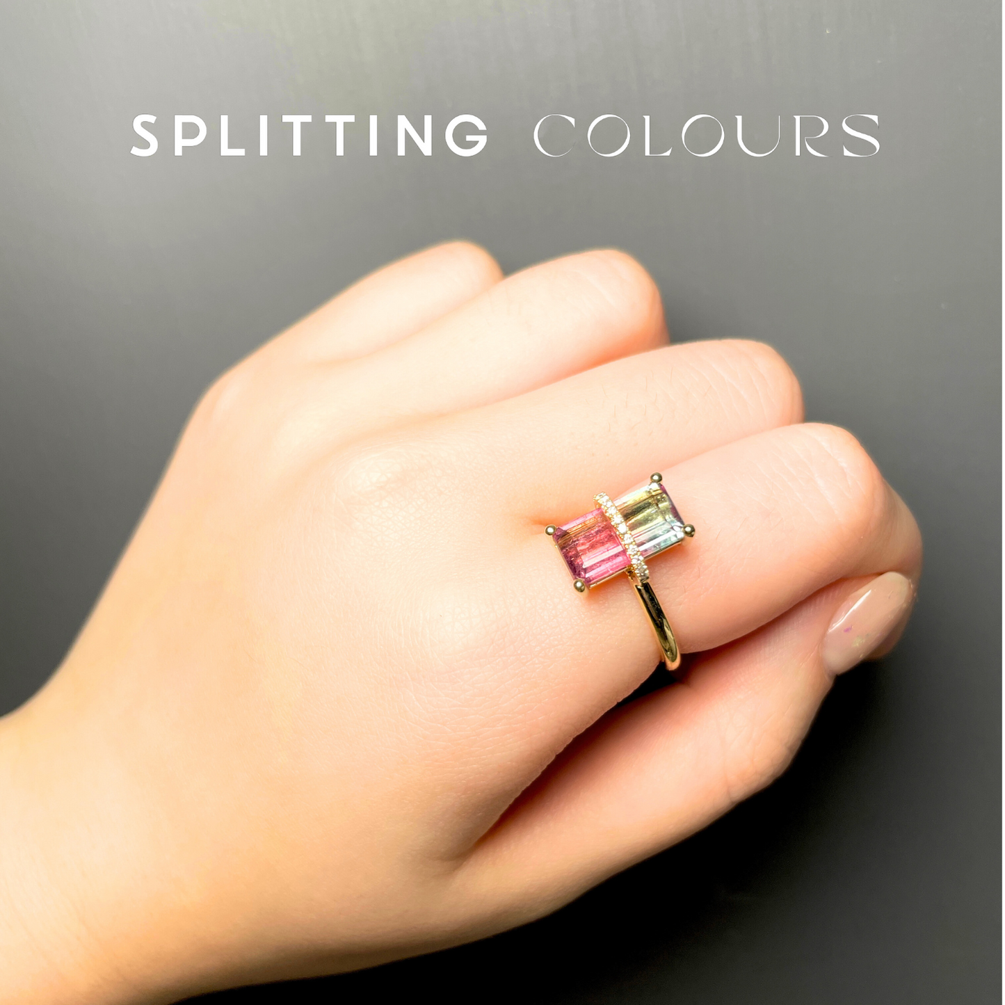 The Traverse Ring - 3.60ct Watermelon Tourmaline with Diamonds