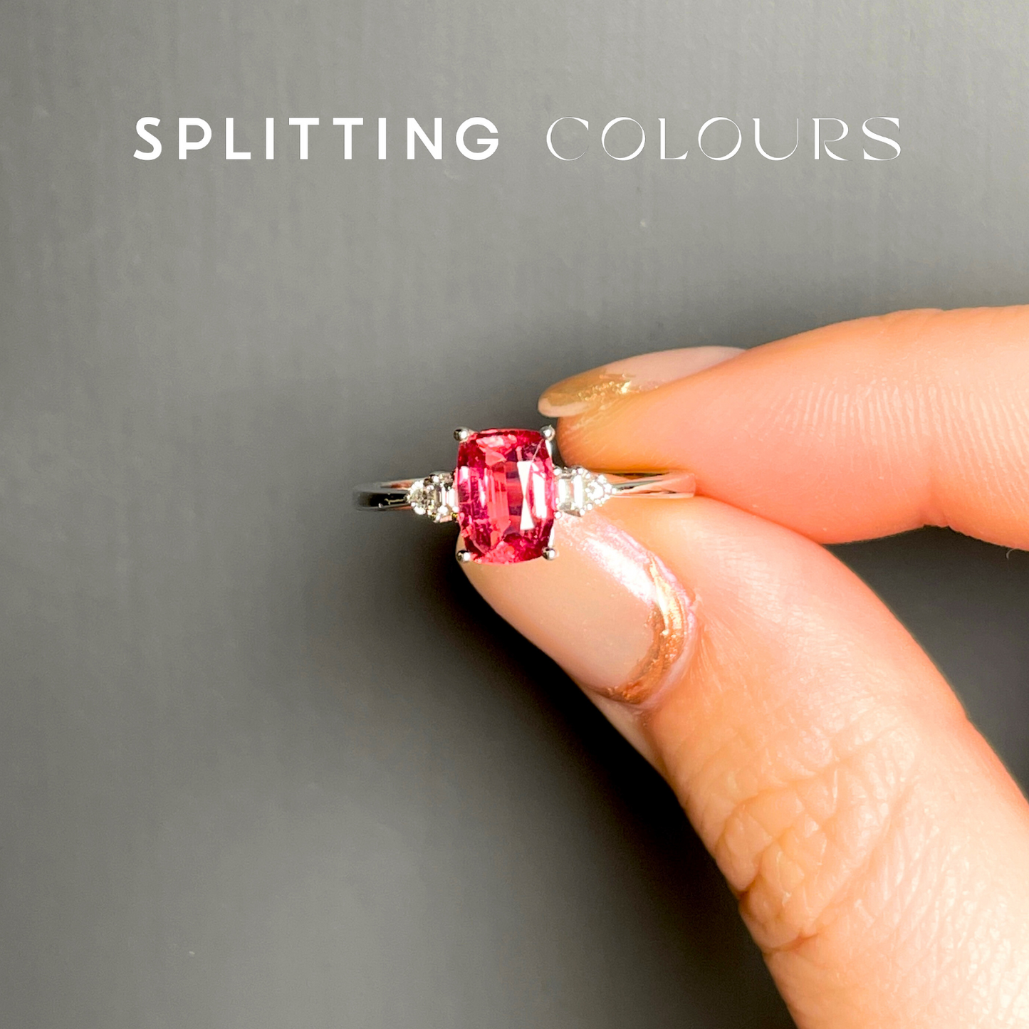 The Mono Ring - 0.88ct Pink Rubellite with Diamonds