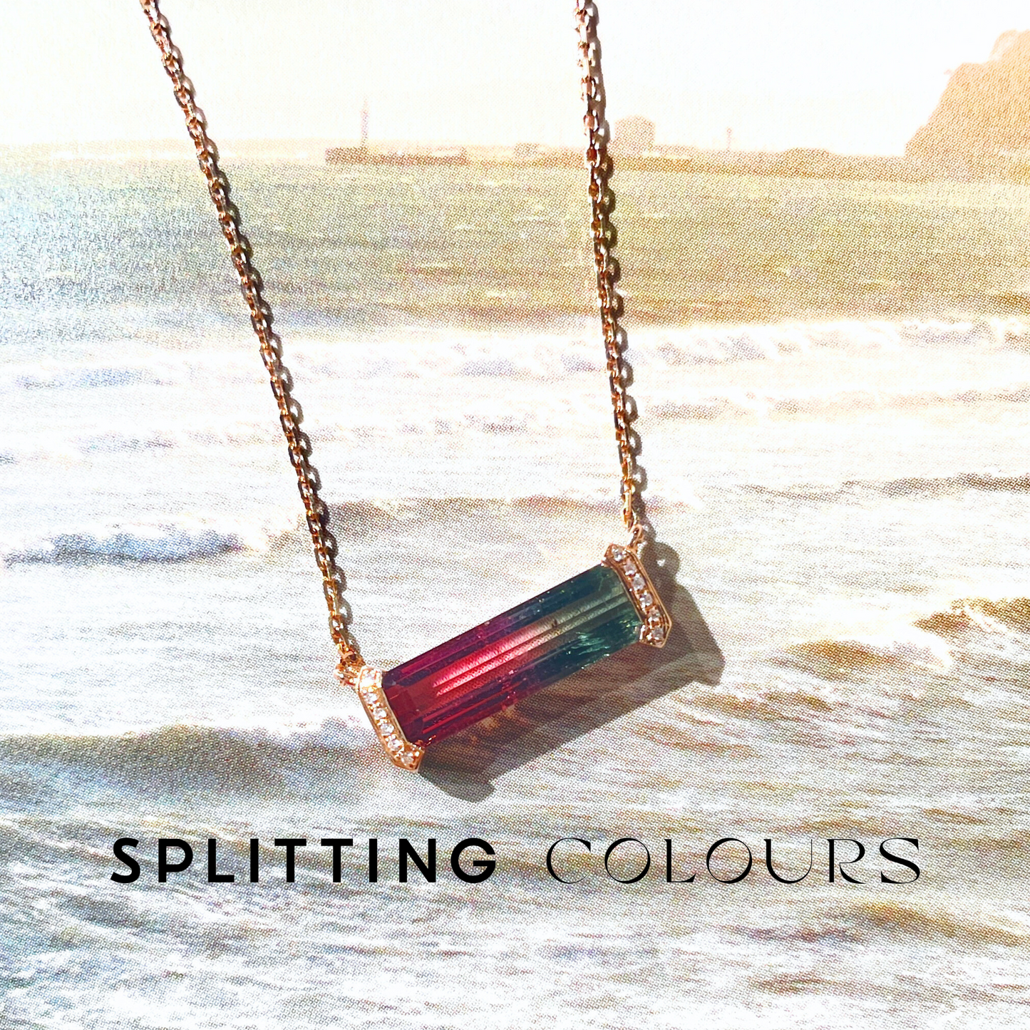 The Bracket Necklace - 1.95ct Watermelon Tourmaline