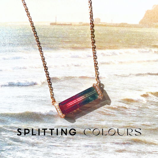 The Bracket Necklace - 1.95ct Watermelon Tourmaline