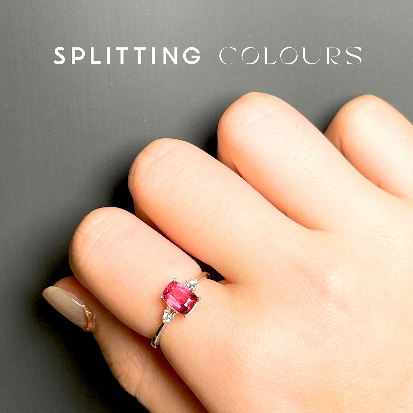 The Mono Ring - 0.88ct Pink Rubellite with Diamonds